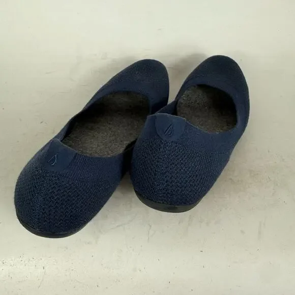 Allbirds Tree Breezers Ballet Flats Women's 8.5 Navy Blue Knit Slip-On Comfort - Picture 7 of 10